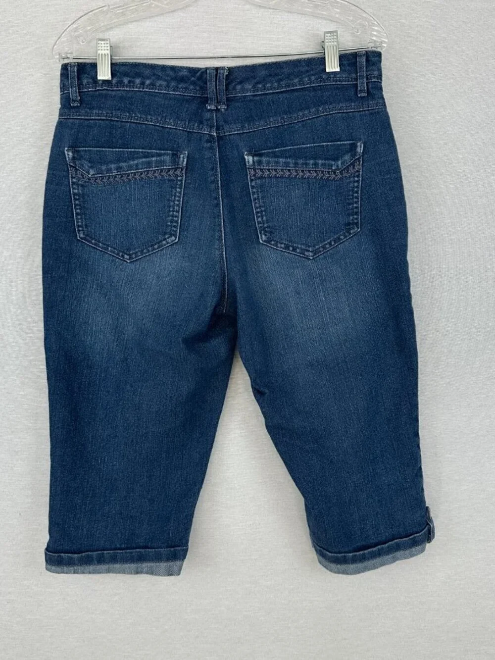GLORIA VANDERBILD AMANDA BLUE CAPRI CUFFED WOMENS JEANS SIZE 6